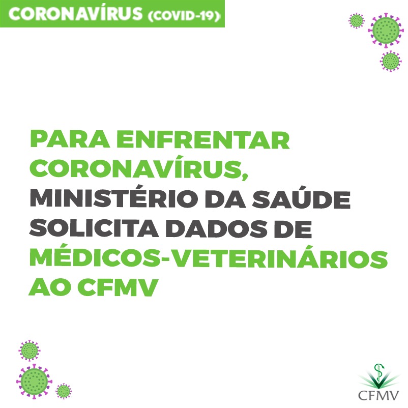 Ministério da Saúde solicita dados de médicos-veterinários ao CFMV