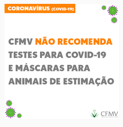CFMV não recomenda venda de testes para Covid-19 e máscaras para animais de estimação